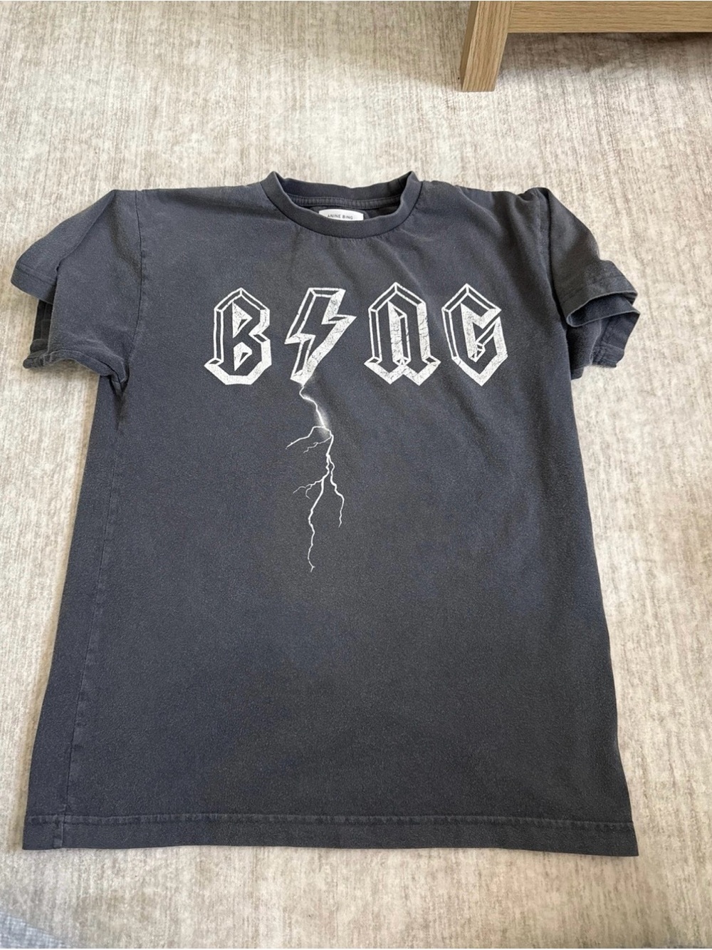 Anine Bing Black Lightning Logo Tee